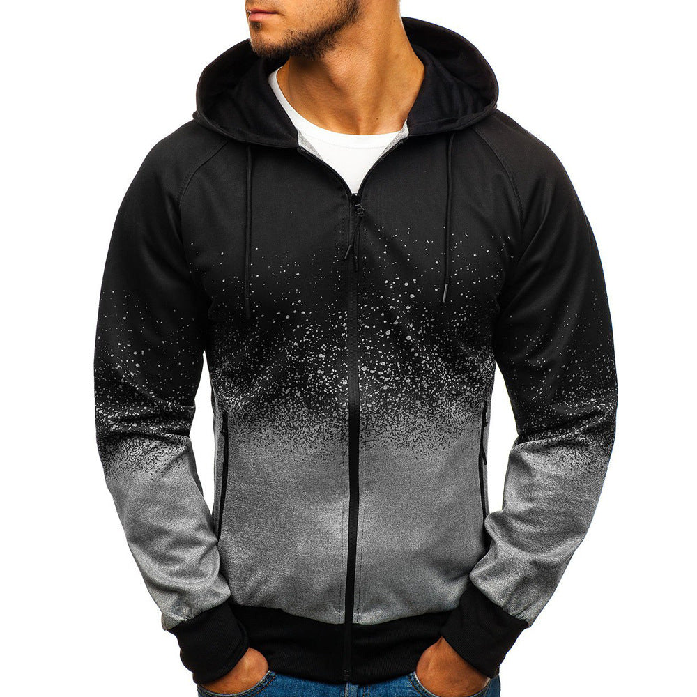 men's clothing mens fashion 3D Digital Printing Hooded Sweater Foreign Trade Men's Gradient Design Top