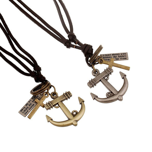 Unisex anchor plating alloy Necklaces