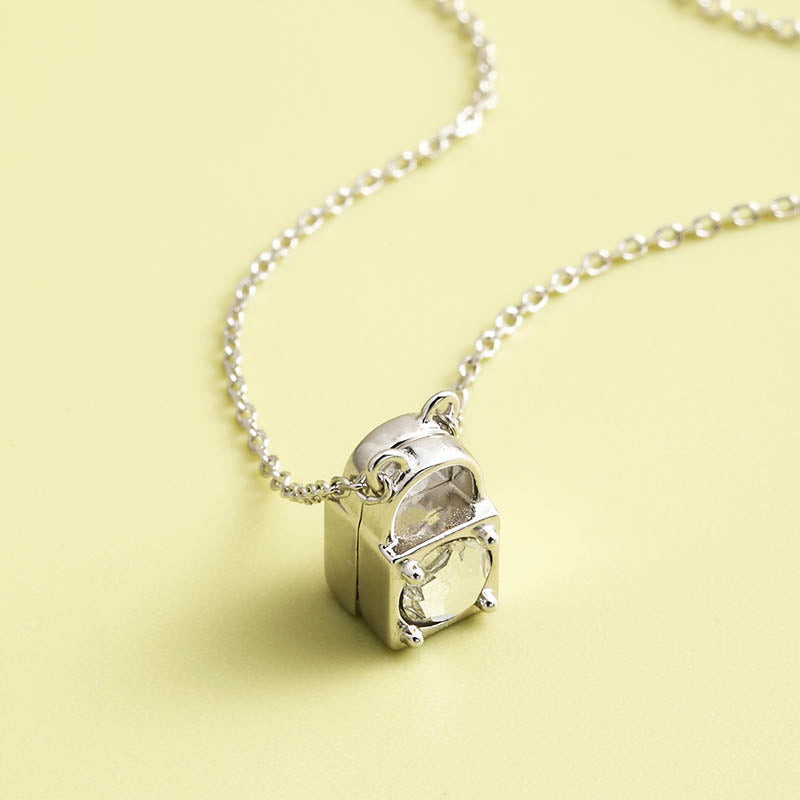 Light luxury niche heart lock S925 silver necklace