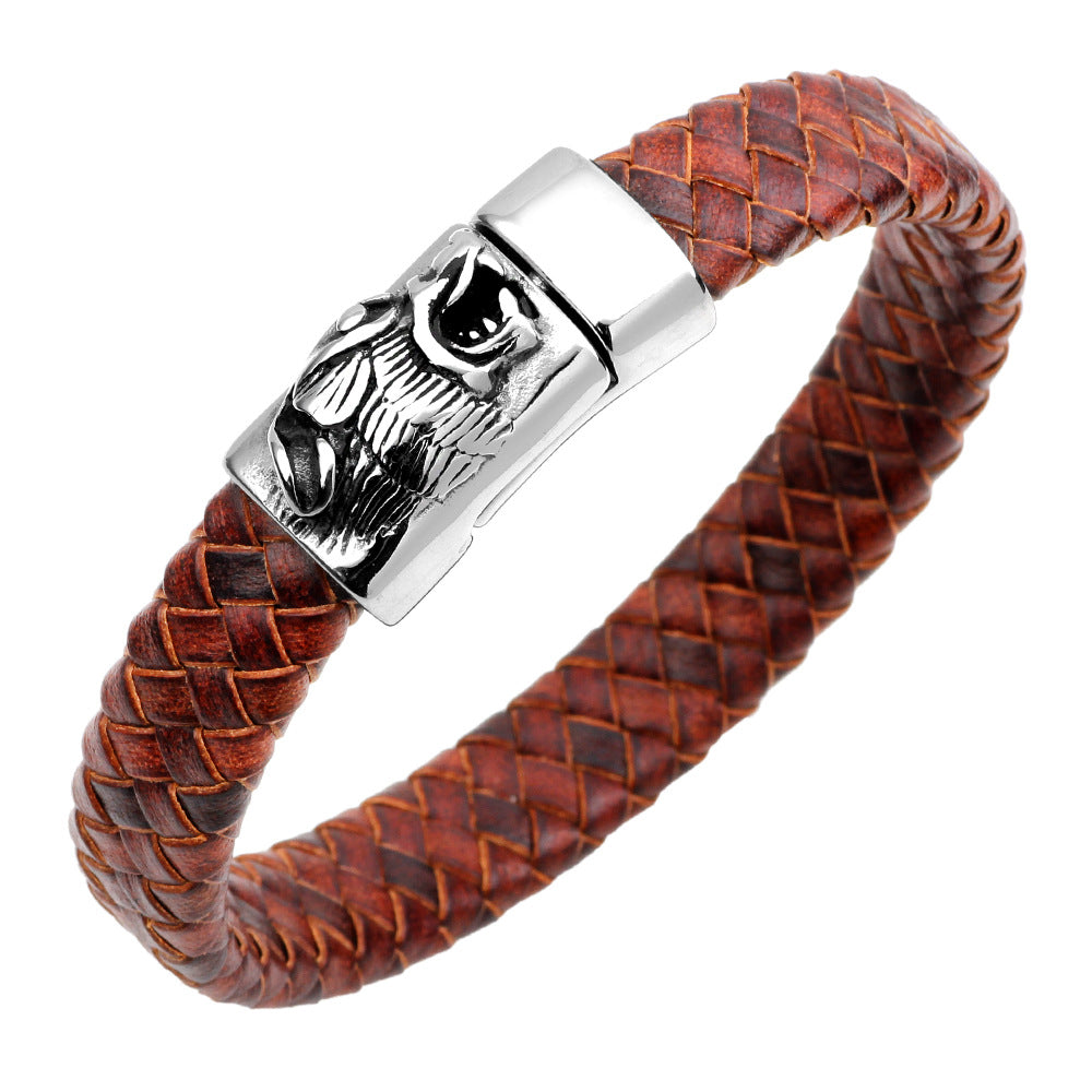 fashion personality stainless steel wolf head bracelet