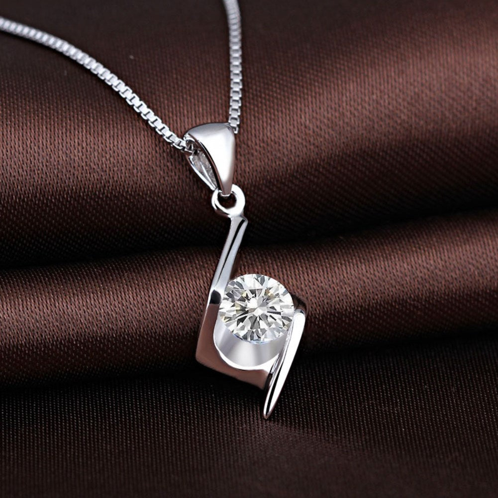 S925 silver korean zircon necklace