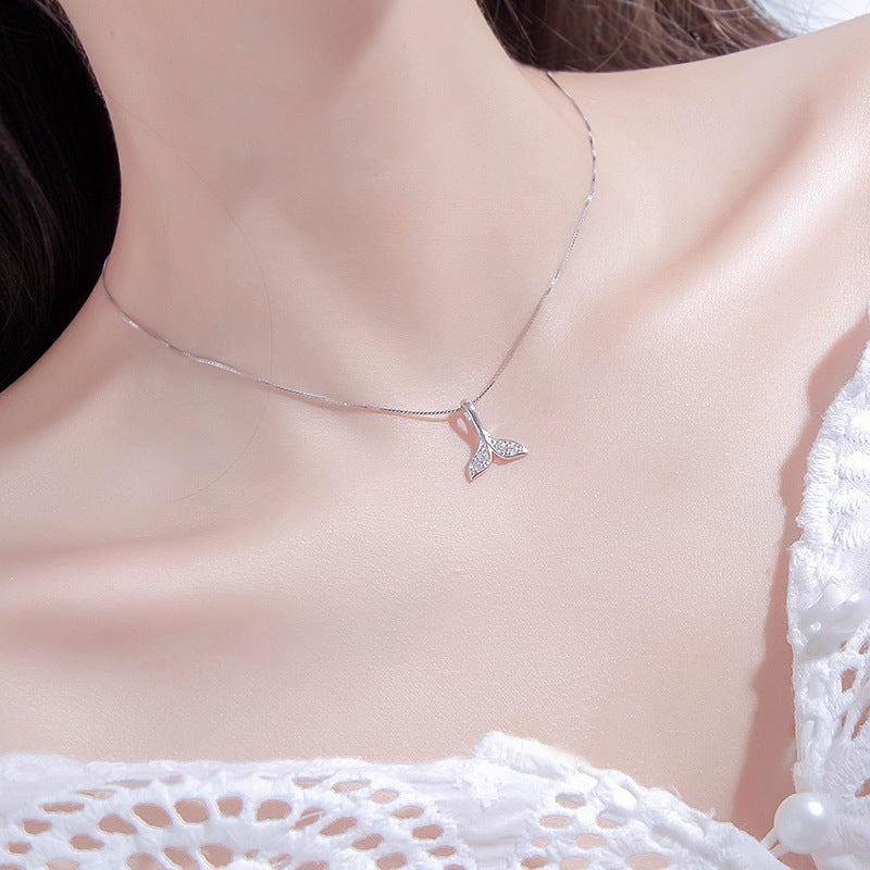 Korean style S925 silver fishtail necklace  jewelry