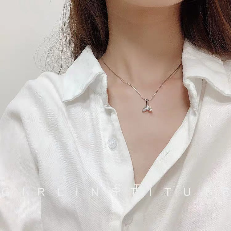 Korean style S925 silver fishtail necklace  jewelry