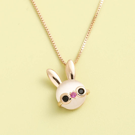 Cute rabbit light luxury niche 925 sterling silver necklace