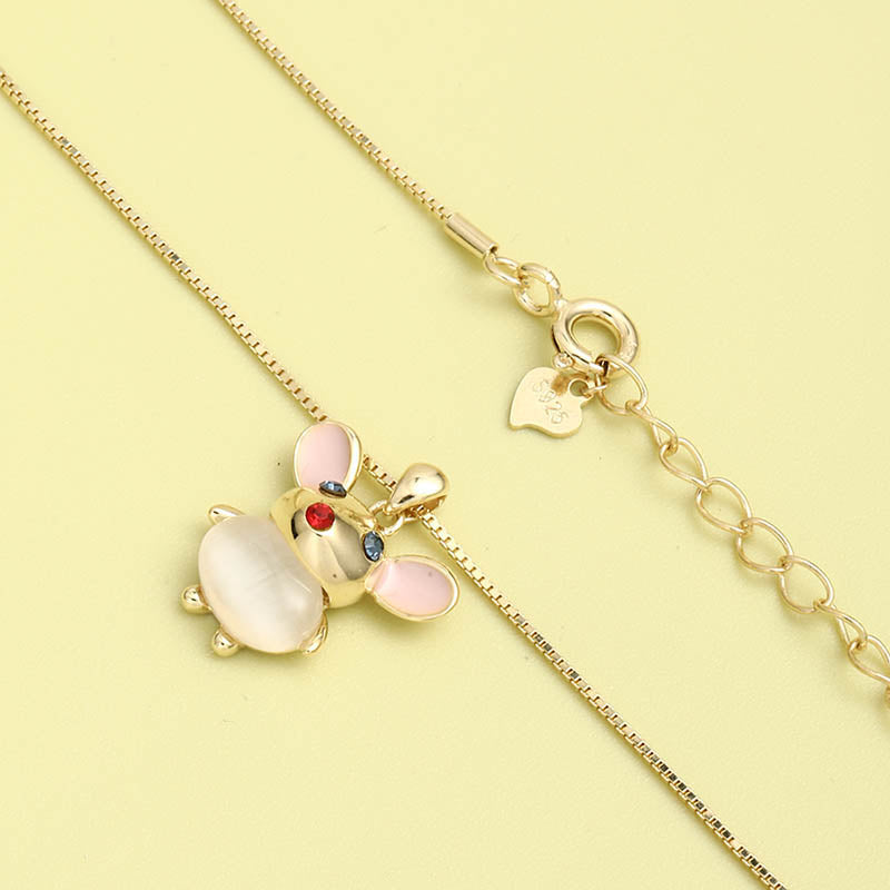 Light luxury niche mouse S925 silver necklace