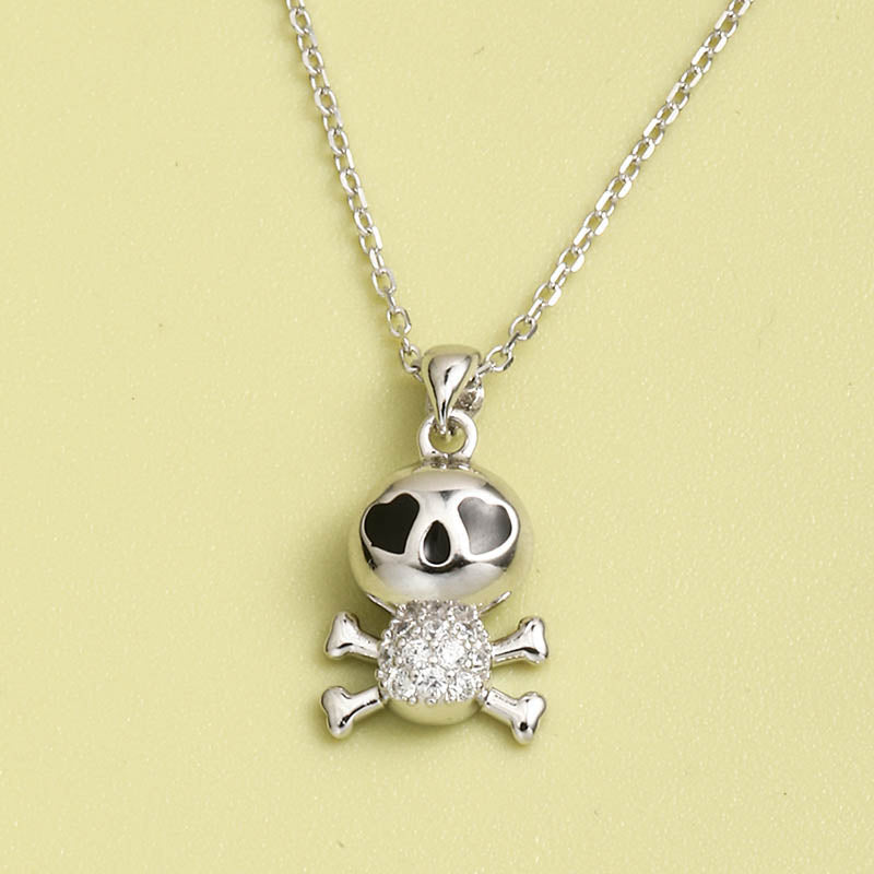 Light Luxury Personality Skull S925 Silver Necklace