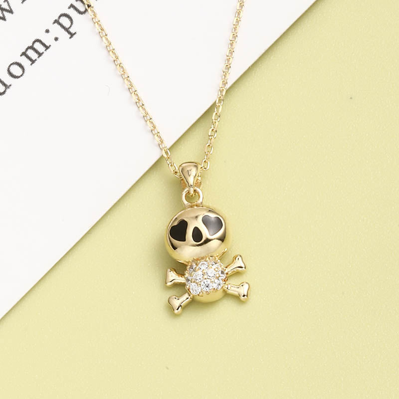 Light Luxury Personality Skull S925 Silver Necklace