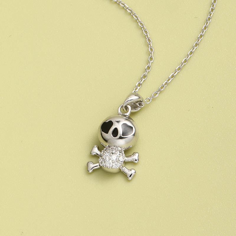 Light Luxury Personality Skull S925 Silver Necklace