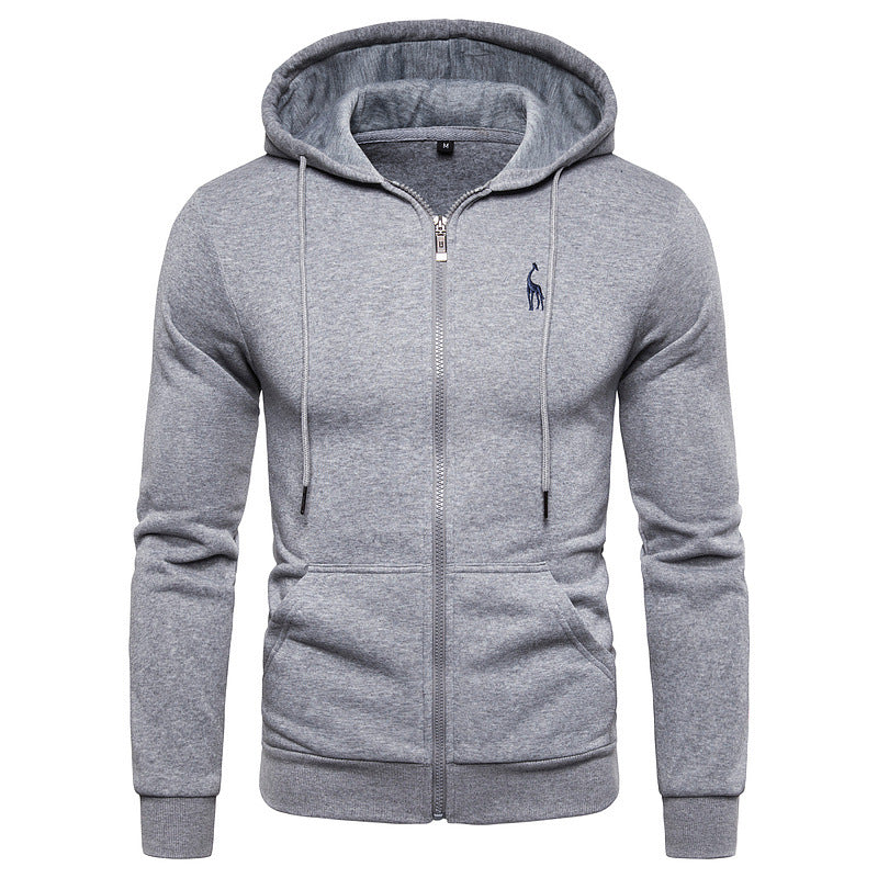 men's clothing mens fashion Fleece sweater men's hooded embroidery sweater coat