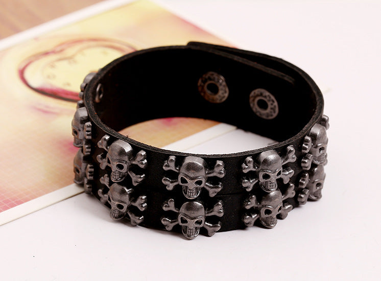 Leather Fashion Geometric bracelet  (black) NHPK1667-black