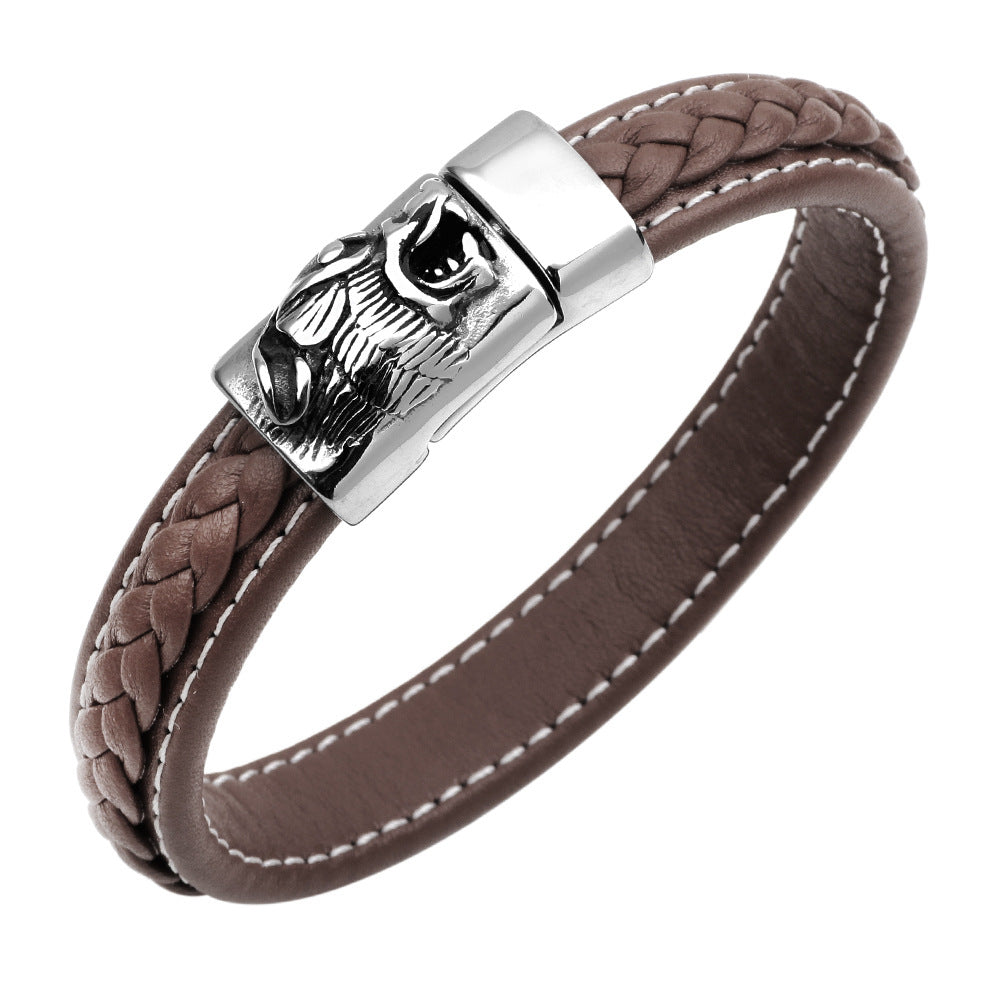 fashion personality stainless steel wolf head bracelet