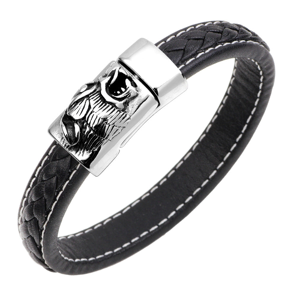 fashion personality stainless steel wolf head bracelet