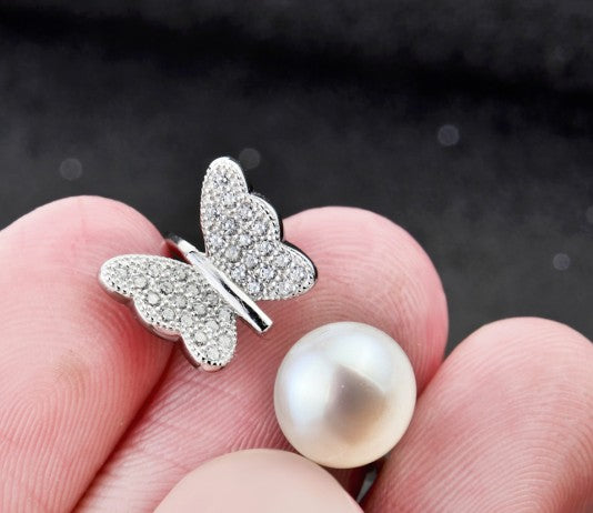 925 SilverButterfly Pearl Decoration Ring