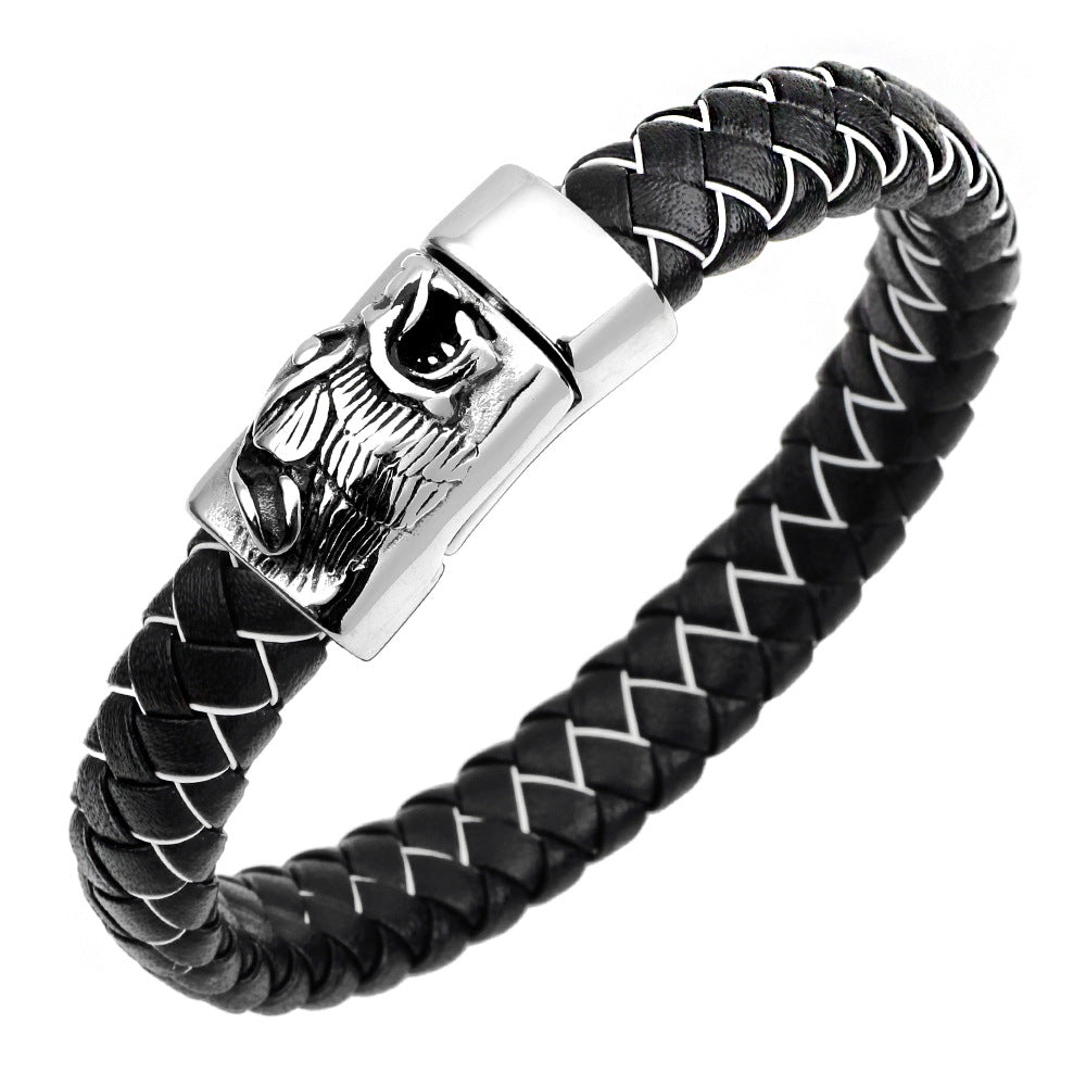 fashion personality stainless steel wolf head bracelet