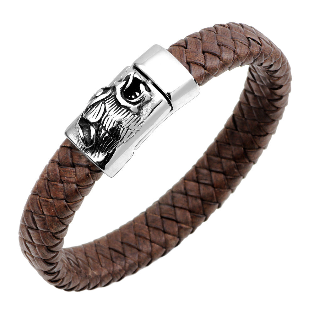 fashion personality stainless steel wolf head bracelet