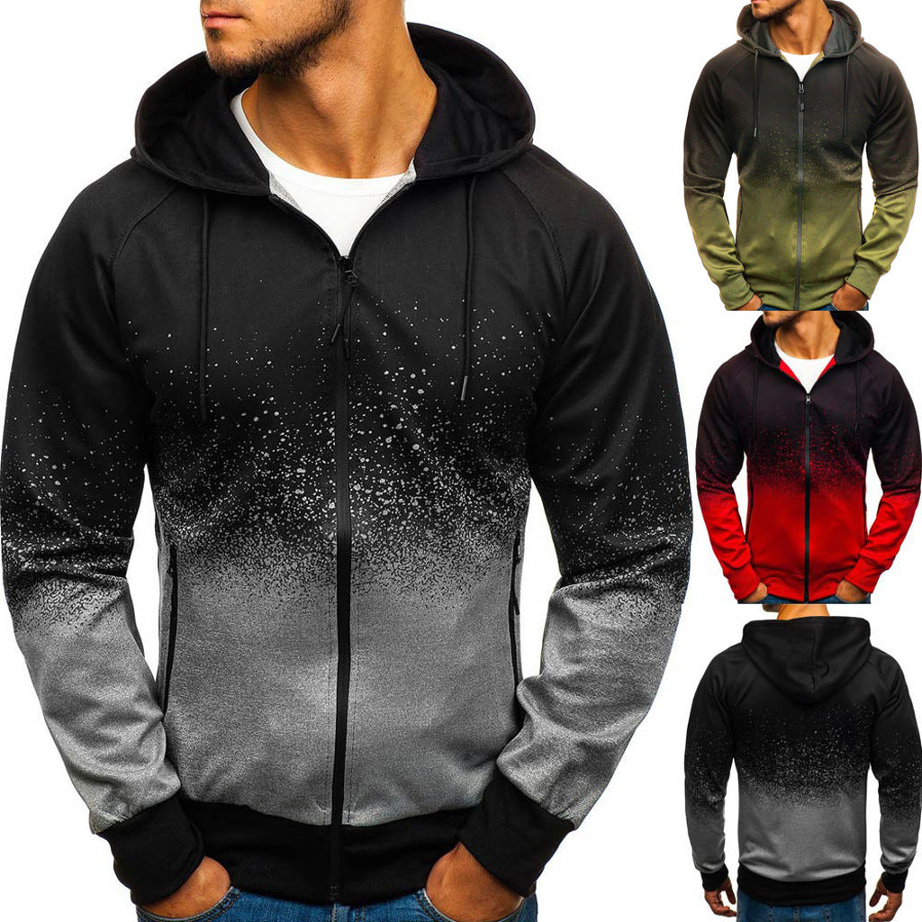 men's clothing mens fashion 3D Digital Printing Hooded Sweater Foreign Trade Men's Gradient Design Top