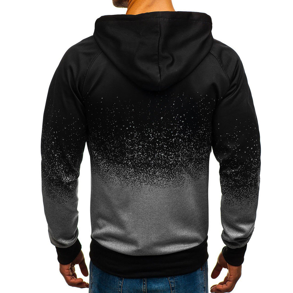 men's clothing mens fashion 3D Digital Printing Hooded Sweater Foreign Trade Men's Gradient Design Top