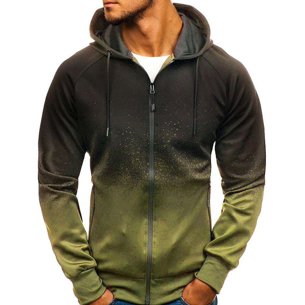 men's clothing mens fashion 3D Digital Printing Hooded Sweater Foreign Trade Men's Gradient Design Top