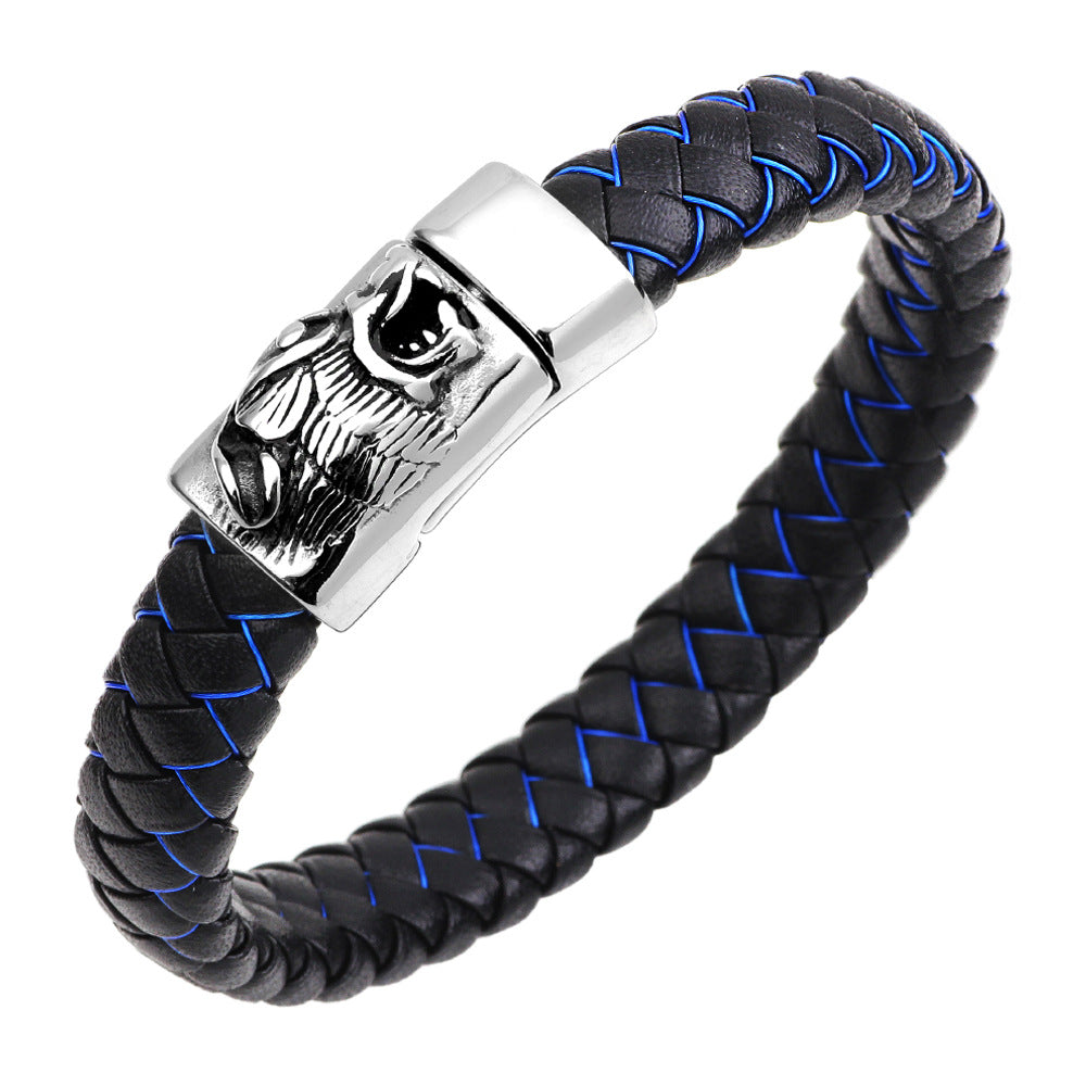 fashion personality stainless steel wolf head bracelet