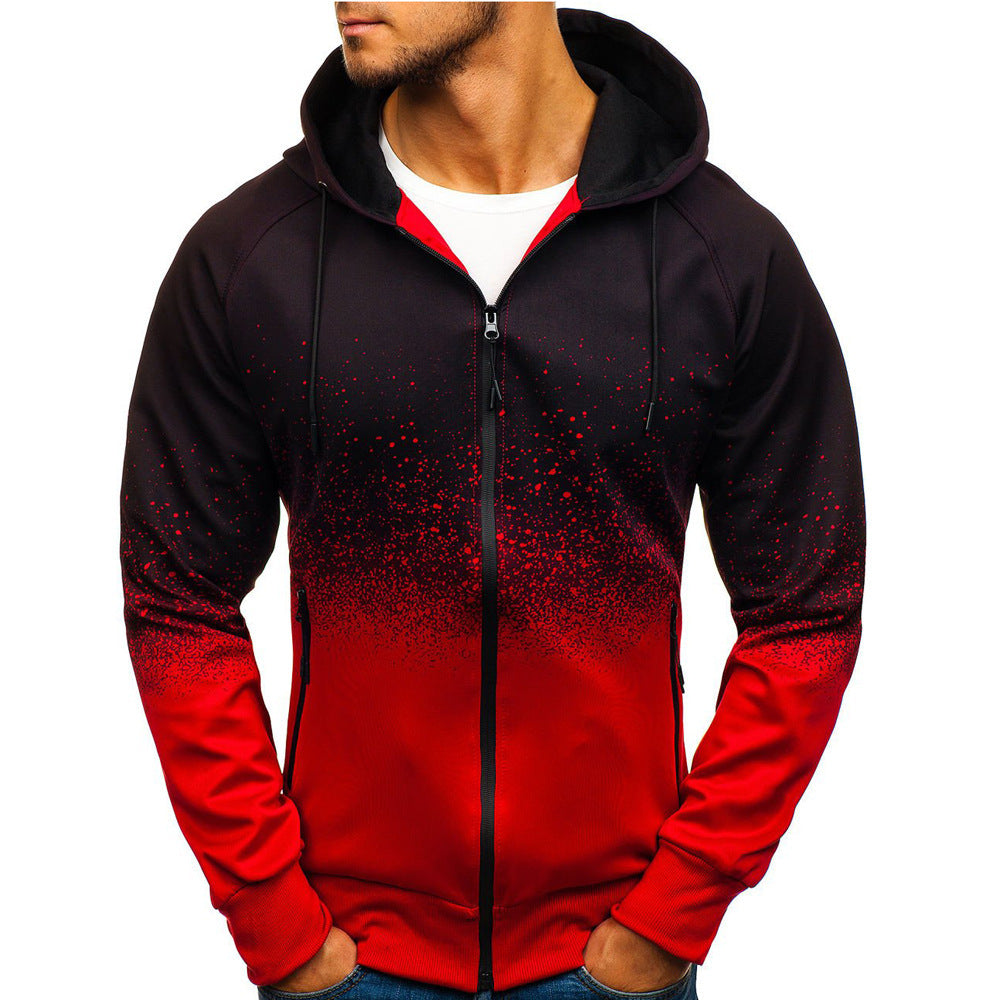 men's clothing mens fashion 3D Digital Printing Hooded Sweater Foreign Trade Men's Gradient Design Top