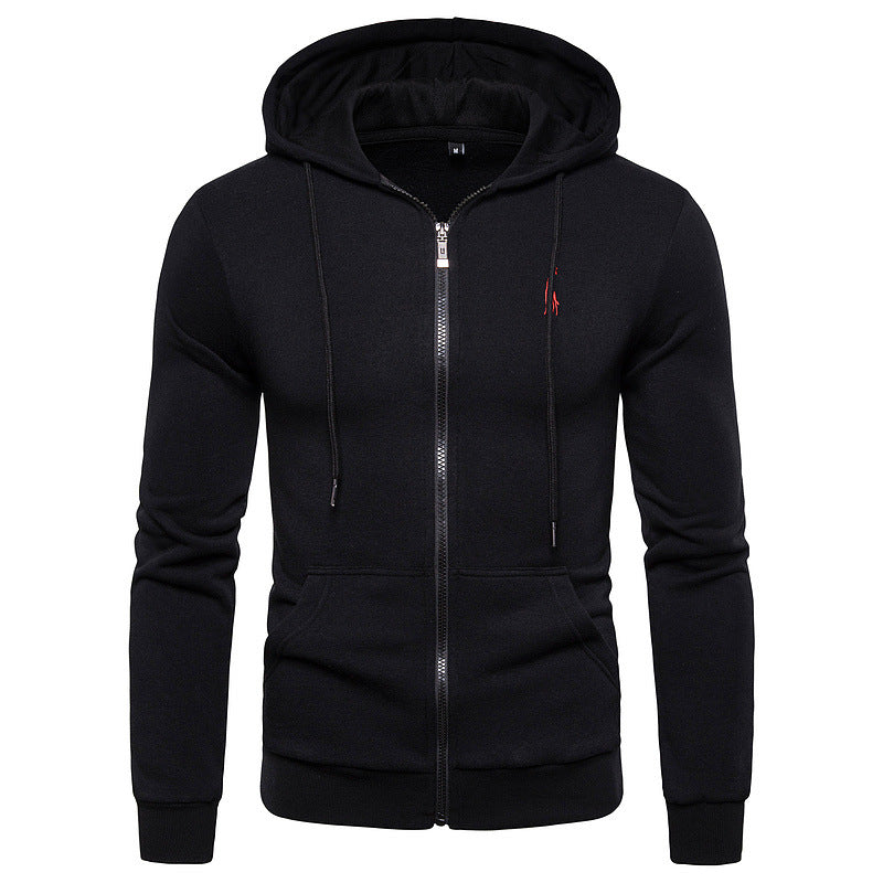 men's clothing mens fashion Fleece sweater men's hooded embroidery sweater coat