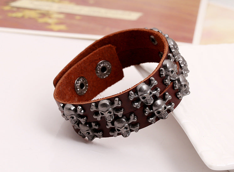 Leather Fashion Geometric bracelet  (black) NHPK1667-black