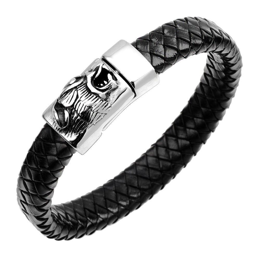 fashion personality stainless steel wolf head bracelet