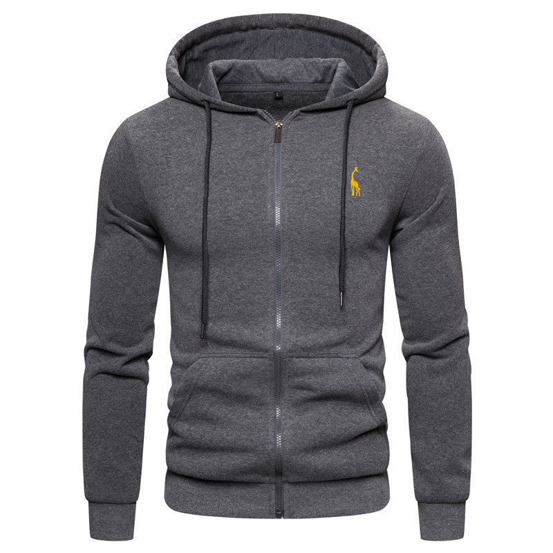 men's clothing mens fashion Fleece sweater men's hooded embroidery sweater coat