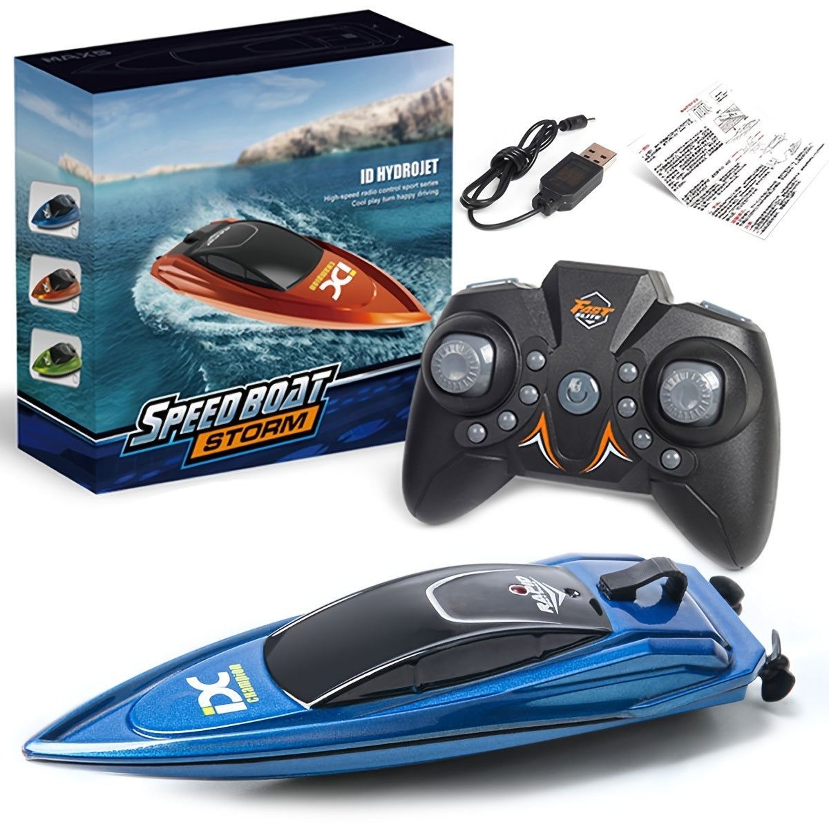 RC Boat For Kids; 2.4GHz 8 Km/h High Speed RC Boat Electric Racing Boat; Waterproof 500mAh USB Rechargeable RC Boat Toy Ship; Summer Water Toy; Gift For Kids Adults