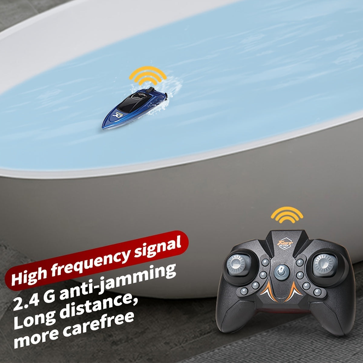 RC Boat For Kids; 2.4GHz 8 Km/h High Speed RC Boat Electric Racing Boat; Waterproof 500mAh USB Rechargeable RC Boat Toy Ship; Summer Water Toy; Gift For Kids Adults