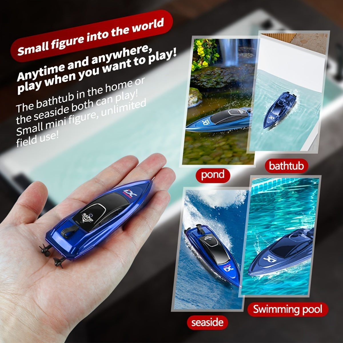 RC Boat For Kids; 2.4GHz 8 Km/h High Speed RC Boat Electric Racing Boat; Waterproof 500mAh USB Rechargeable RC Boat Toy Ship; Summer Water Toy; Gift For Kids Adults